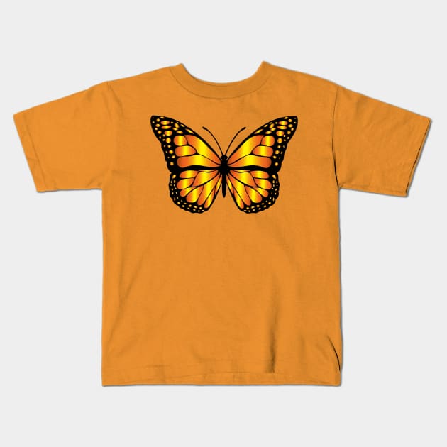 Beautiful Monarch Butterfly Kids T-Shirt by BlueDolphinStudios